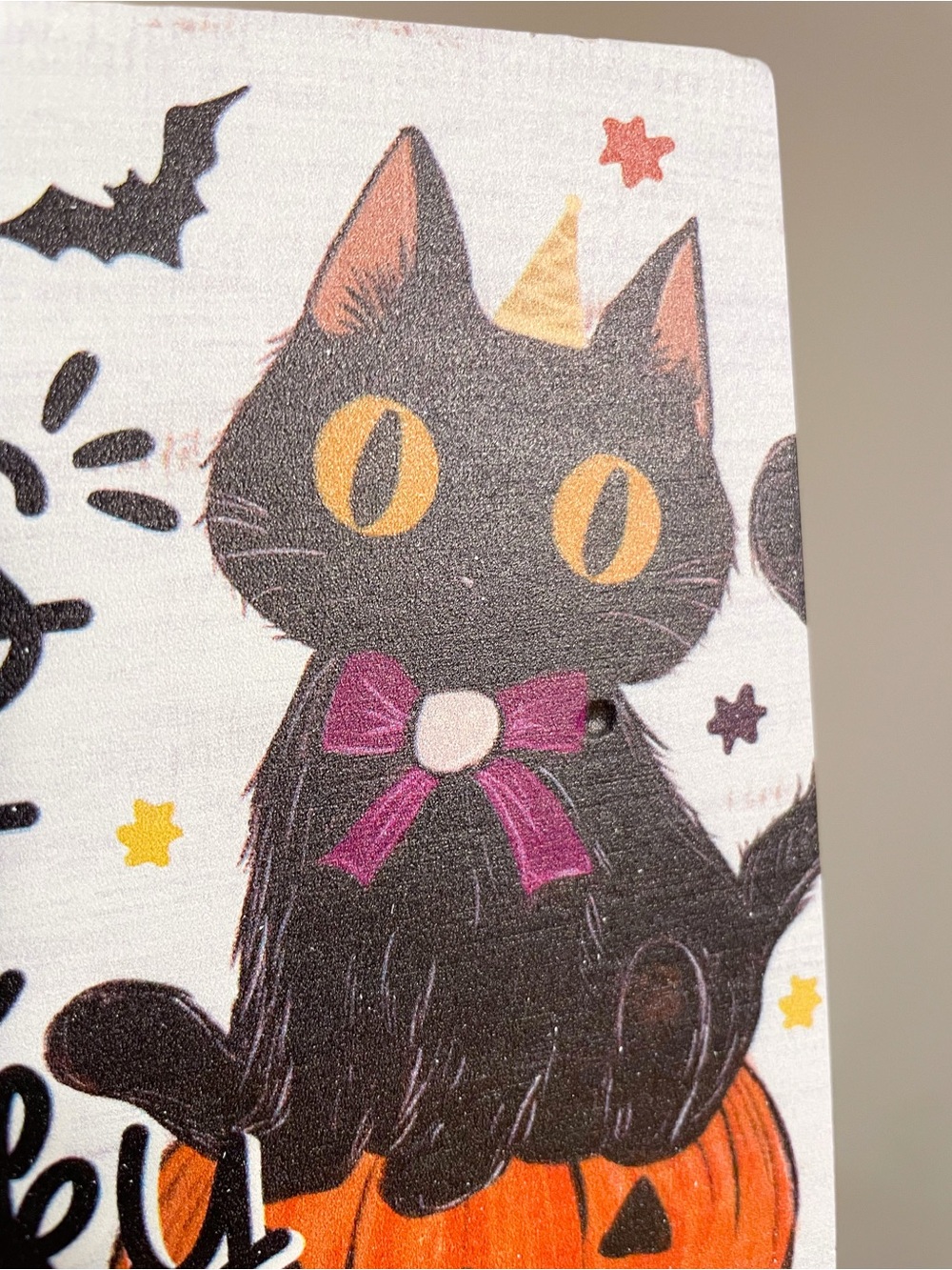 Let’s Get Spooky Halloween Rustic Wooden Decor - Black Cat and Pumpkin - Picture 3 of 10